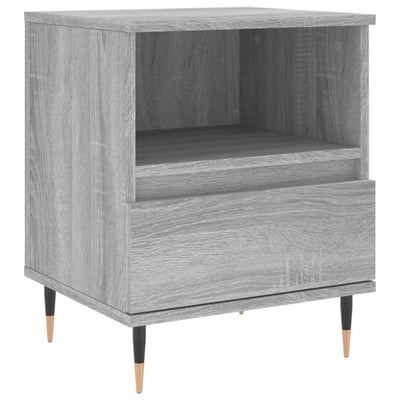 Yöpöydät 2 kpl harmaa Sonoma 40x35x50 cm tekninen puu