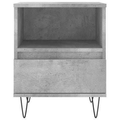 Yöpöydät 2 kpl betoninharmaa 40x35x50 cm tekninen puu