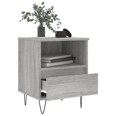 Yöpöydät 2 kpl harmaa Sonoma 40x35x50 cm tekninen puu