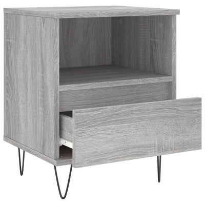 Yöpöydät 2 kpl harmaa Sonoma 40x35x50 cm tekninen puu