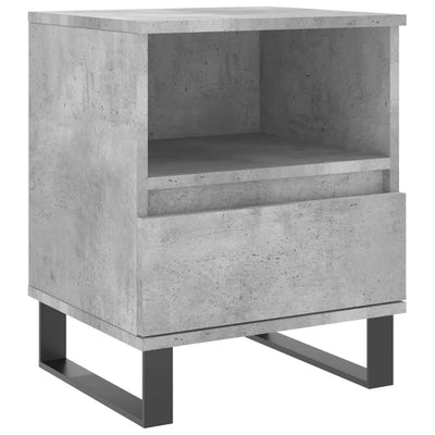 Yöpöydät 2 kpl betoninharmaa 40x35x50 cm tekninen puu