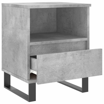 Yöpöydät 2 kpl betoninharmaa 40x35x50 cm tekninen puu