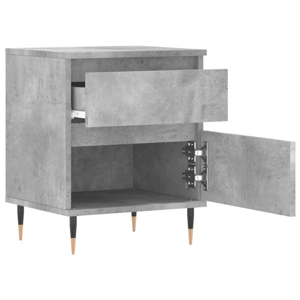 Yöpöydät 2 kpl betoninharmaa 40x35x50 cm tekninen puu