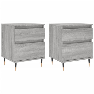 Yöpöydät 2 kpl harmaa Sonoma 40x35x50 cm tekninen puu