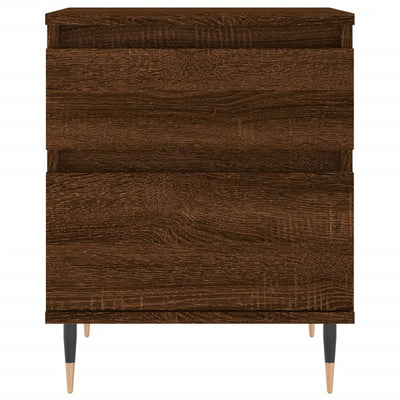 Yöpöydät 2 kpl ruskea tammi 40x35x50 cm tekninen puu
