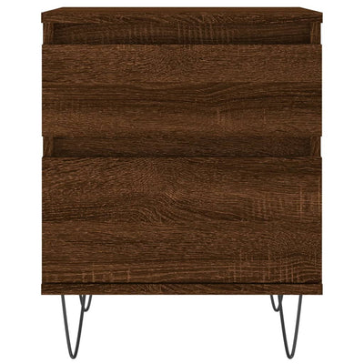 Yöpöydät 2 kpl ruskea tammi 40x35x50 cm tekninen puu