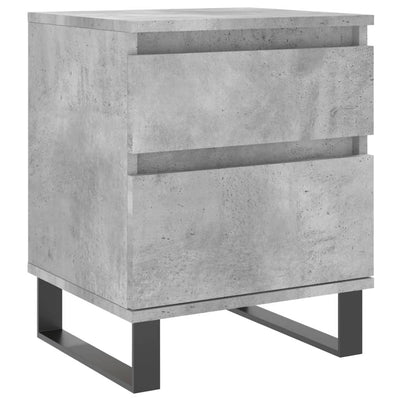Yöpöydät 2 kpl betoninharmaa 40x35x50 cm tekninen puu