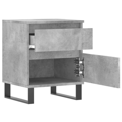 Yöpöydät 2 kpl betoninharmaa 40x35x50 cm tekninen puu