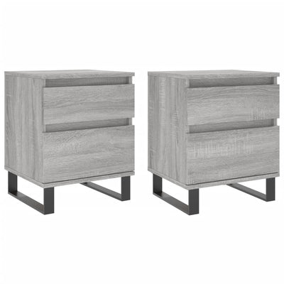 Yöpöydät 2 kpl harmaa Sonoma 40x35x50 cm tekninen puu