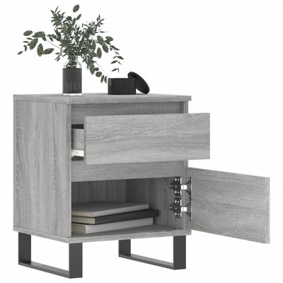 Yöpöydät 2 kpl harmaa Sonoma 40x35x50 cm tekninen puu
