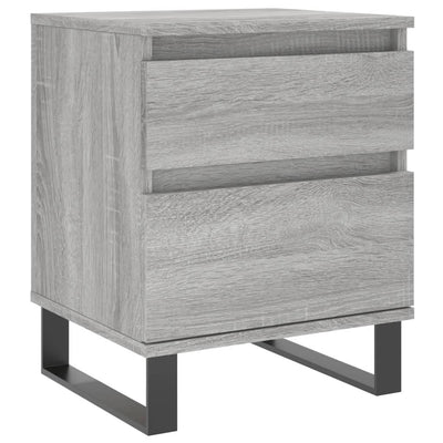 Yöpöydät 2 kpl harmaa Sonoma 40x35x50 cm tekninen puu