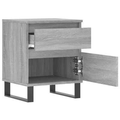 Yöpöydät 2 kpl harmaa Sonoma 40x35x50 cm tekninen puu
