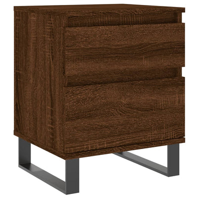 Yöpöydät 2 kpl ruskea tammi 40x35x50 cm tekninen puu