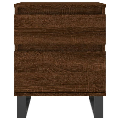 Yöpöydät 2 kpl ruskea tammi 40x35x50 cm tekninen puu