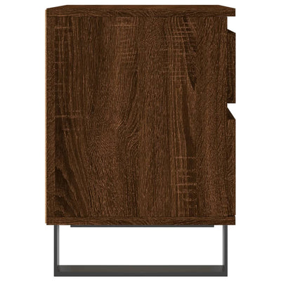 Yöpöydät 2 kpl ruskea tammi 40x35x50 cm tekninen puu
