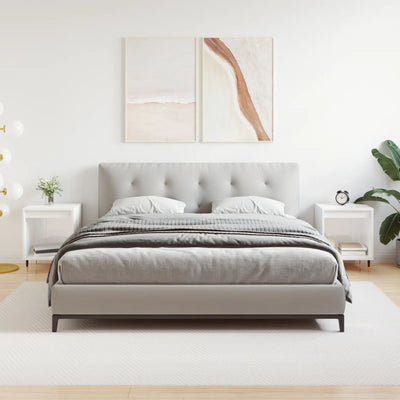 Valkoinen yöpöydät Borbandi 40x35x50cm (2 kpl korkeakiilto puinen)