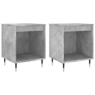 Yöpöydät 2 kpl betoninharmaa 40x35x50 cm tekninen puu