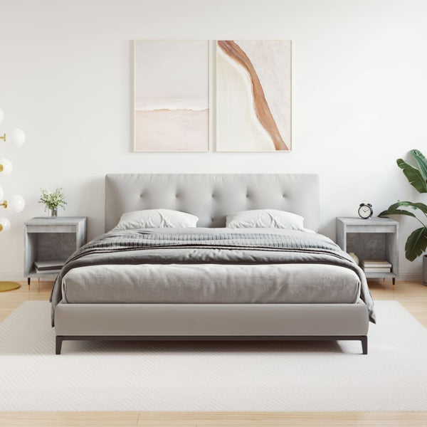 Yöpöydät 2 kpl betoninharmaa 40x35x50 cm tekninen puu