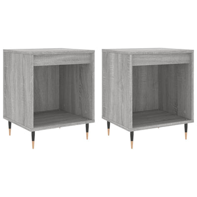 Yöpöydät 2 kpl harmaa Sonoma 40x35x50 cm tekninen puu