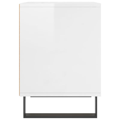 Valkoinen yöpöydät Elvi 40x35x50cm (2 kpl korkeakiilto puinen)