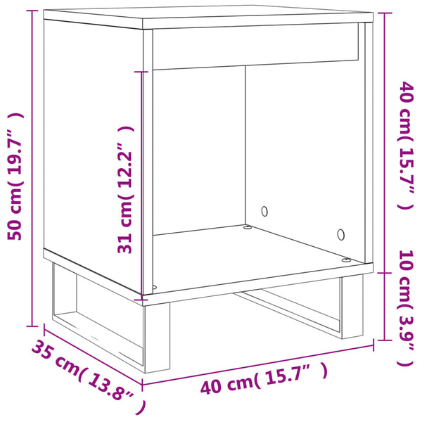 Yöpöytä Sonoma-tammi 40x35x50 cm tekninen puu