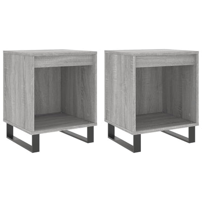 Yöpöydät 2 kpl harmaa Sonoma 40x35x50 cm tekninen puu