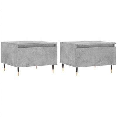 Sohvapöydät 2 kpl betoninharmaa 50x46x35 cm tekninen puu