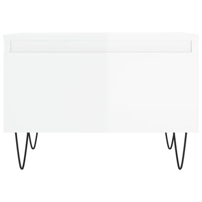 Korkeakiilto valk. sohvapöydät Stantiu 50x46x35cm (2 kpl puinen)