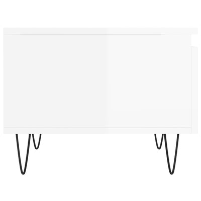 Korkeakiilto valk. sohvapöydät Stantiu 50x46x35cm (2 kpl puinen)