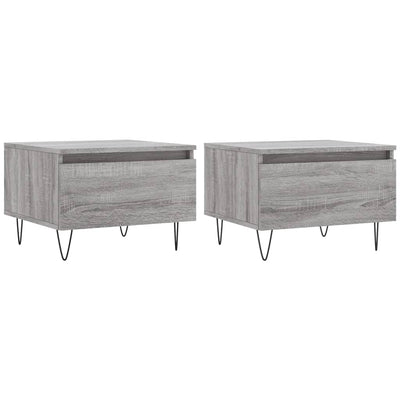 Sohvapöydät 2 kpl harmaa Sonoma 50x46x35 cm tekninen puu
