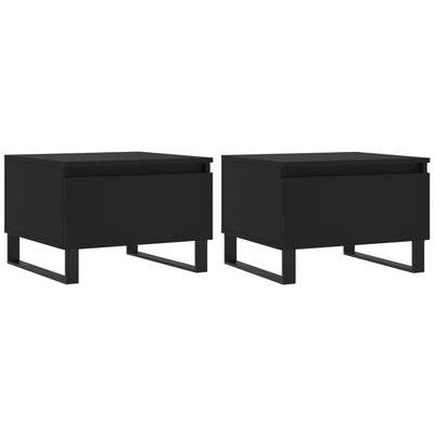 Sohvapöydät 2 kpl musta 50x46x35 cm tekninen puu