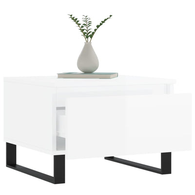 Korkeakiilto valk. sohvapöydät Giacinta 50x46x35cm (2 kpl puinen)