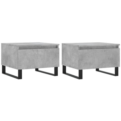 Sohvapöydät 2 kpl betoninharmaa 50x46x35 cm tekninen puu