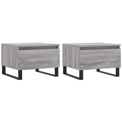 Sohvapöydät 2 kpl harmaa Sonoma 50x46x35 cm tekninen puu