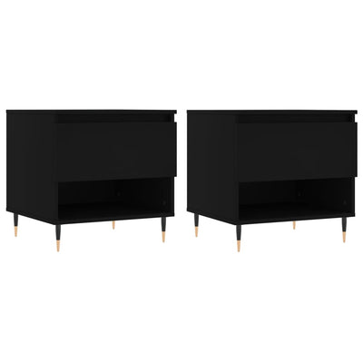 Sohvapöydät 2 kpl musta 50x46x50 cm tekninen puu
