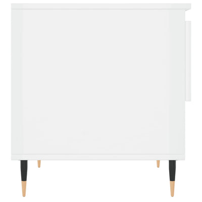 Valkoinen sohvapöytä Fagarasan 50x46x50cm (korkeakiilto, puinen)