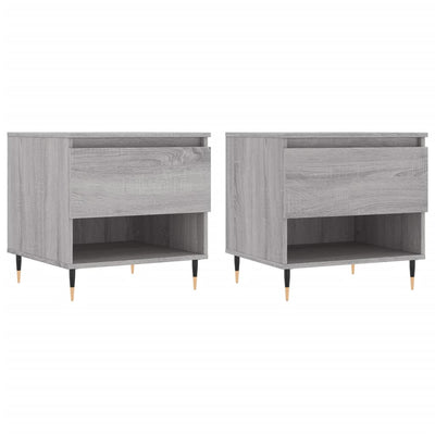 Sohvapöydät 2 kpl harmaa Sonoma 50x46x50 cm tekninen puu