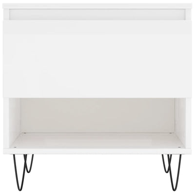 Korkeakiilto valk. sohvapöydät Tipra 50x46x50cm (2 kpl puinen)