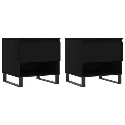 Sohvapöydät 2 kpl musta 50x46x50 cm tekninen puu