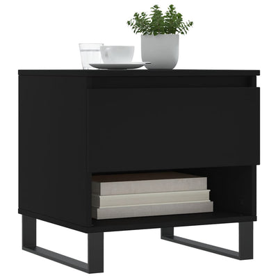 Sohvapöydät 2 kpl musta 50x46x50 cm tekninen puu