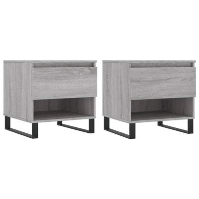 Sohvapöydät 2 kpl harmaa Sonoma 50x46x50 cm tekninen puu