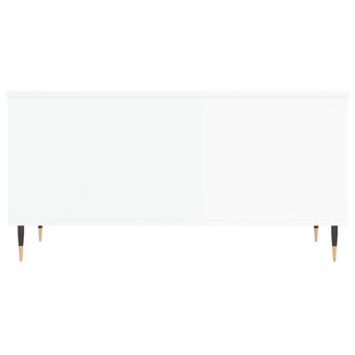 Valkoinen sohvapöytä Aloma 90x44,5x45cm (korkeakiilto, puinen)