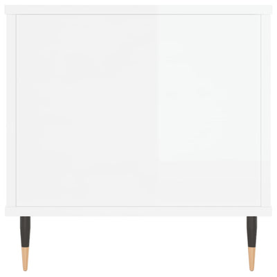 Valkoinen sohvapöytä Aloma 90x44,5x45cm (korkeakiilto, puinen)