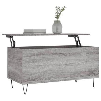 Sohvapöytä harmaa Sonoma 90x44,5x45 cm tekninen puu