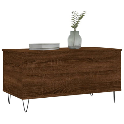 Sohvapöytä ruskea tammi 90x44,5x45 cm tekninen puu