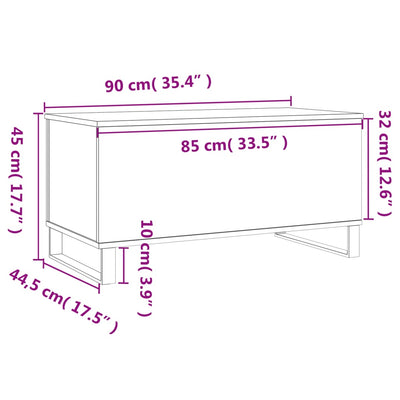 Sohvapöytä betoninharmaa 90x44,5x45 cm tekninen puu