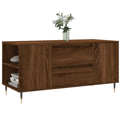 Sohvapöytä ruskea tammi 102x44,5x50 cm tekninen puu