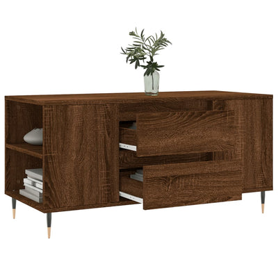 Sohvapöytä ruskea tammi 102x44,5x50 cm tekninen puu