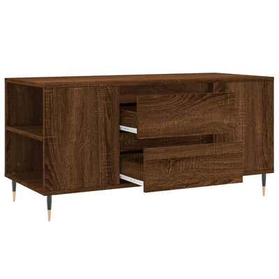Sohvapöytä ruskea tammi 102x44,5x50 cm tekninen puu