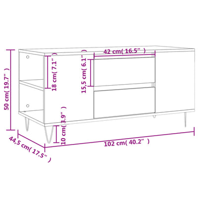 Sohvapöytä musta 102x44,5x50 cm tekninen puu
